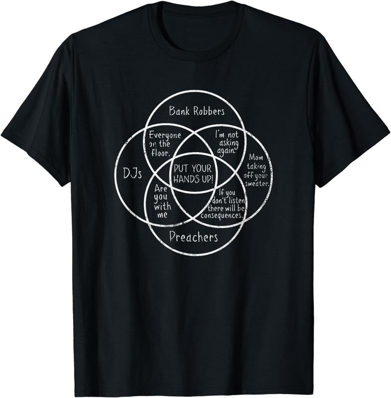 [100% Cotton]Funny Venn Diagram "PUT YOUR HANDS UP!" Distressed T-Shirt Hoodie, Sweatshirt | HypeCrazeTee.com