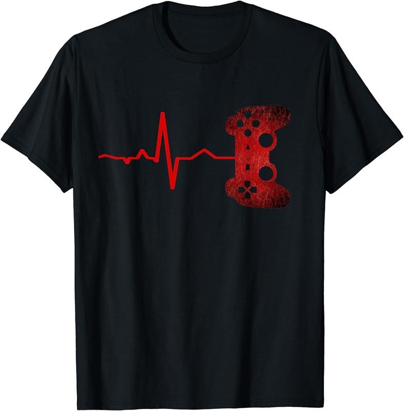 [100% Cotton]Gamer Heartbeat Video Games Gaming Boys Teens Men T-Shirt Black Hoodie, Sweatshirt | HypeCrazeTee.com