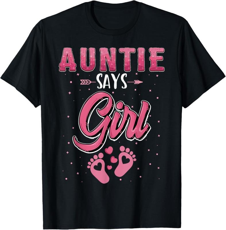 100% Cotton Gender reveal Auntie says Girl  matching family set T-Shirt Hoodie, Sweatshirt | HypeCrazeTee.com