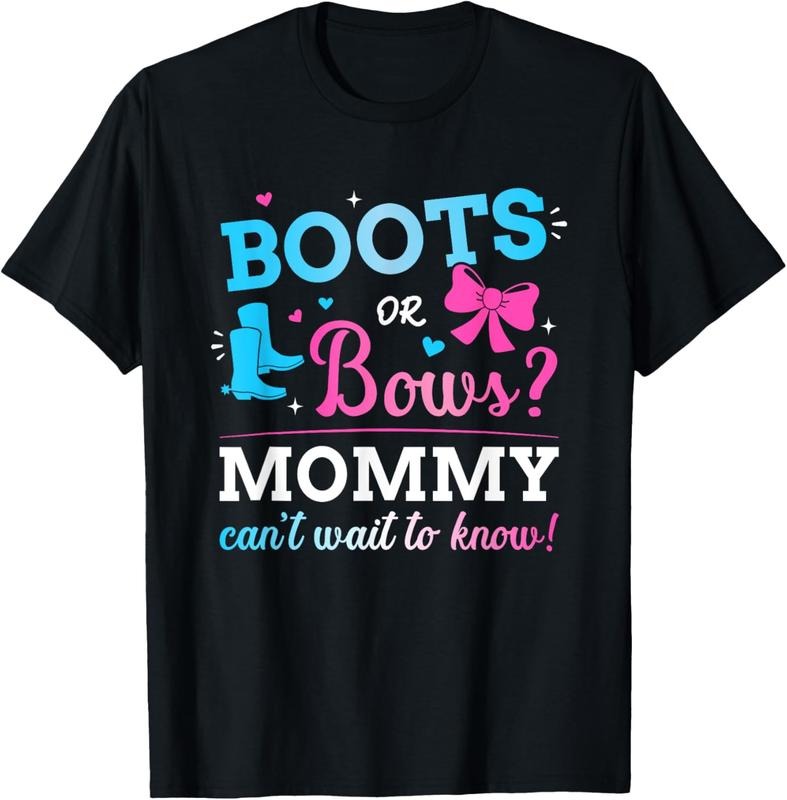 100% Cotton Gender reveal boots or bows mommy matching baby party T-Shirt Hoodie, Sweatshirt | HypeCrazeTee.com