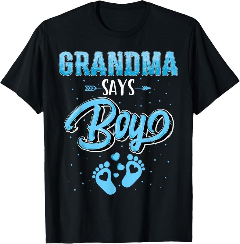 100% Cotton Gender reveal grandma says Boy baby matching family set T-Shirt Hoodie, Sweatshirt | HypeCrazeTee.com