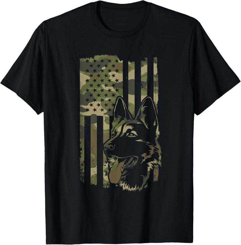 100% Cotton German Shepherd Dog - Dog Lover Shepherd USA Flag 4th July T-Shirt Hoodie, Sweatshirt | HypeCrazeTee.com