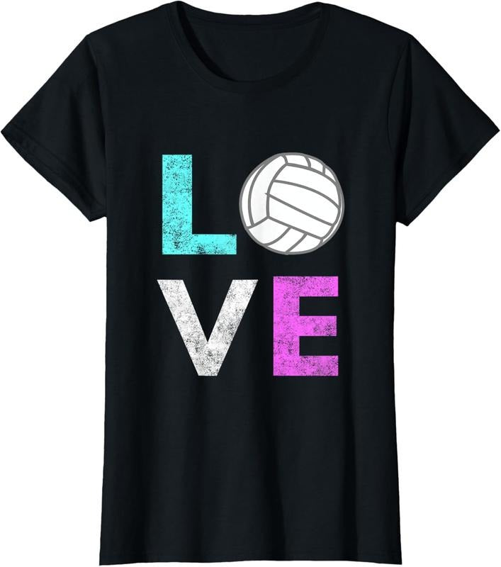 100% Cotton Girls Love Volleyball Best Fun Birthday Gift TShirt T-Shirt Hoodie, Sweatshirt | HypeCrazeTee.com