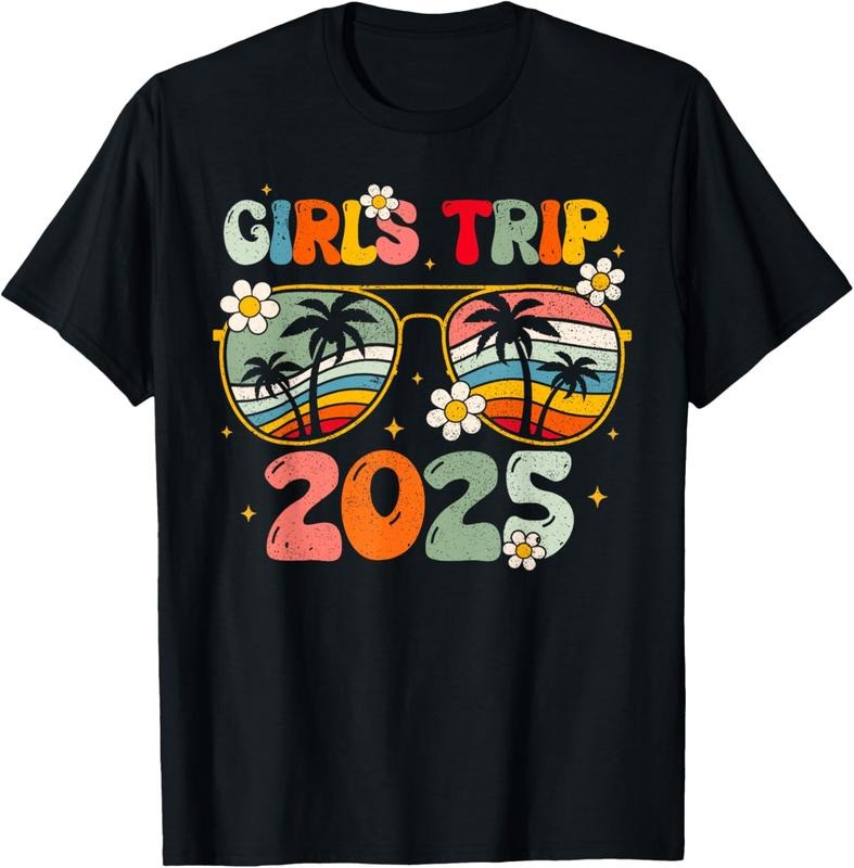 100% Cotton Girls Trip 2025 Weekend Summer Beach Vacation 2025 T-Shirt Hoodie, Sweatshirt | HypeCrazeTee.com