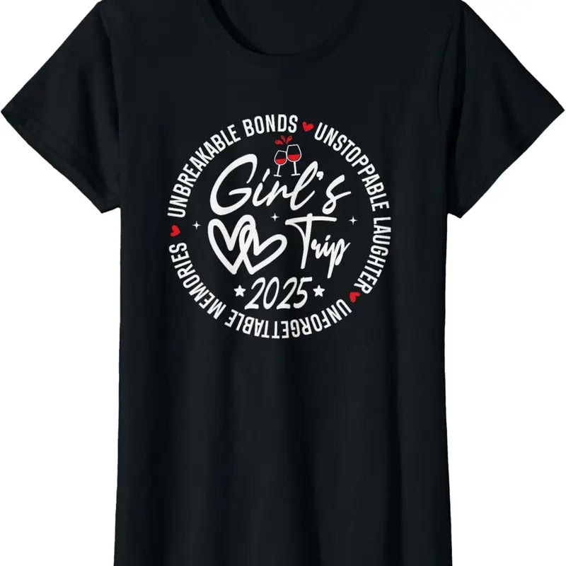 100% Cotton Girls Trip 2025 Womens Weekend Vacation Matching Besties T-Shirt Hoodie, Sweatshirt | HypeCrazeTee.com