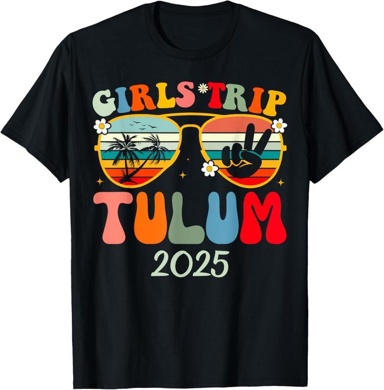 100% Cotton Girls Trip Tulum 2025 Summer Beach Weekend Vacation Matching T-Shirt Hoodie, Sweatshirt | HypeCrazeTee.com