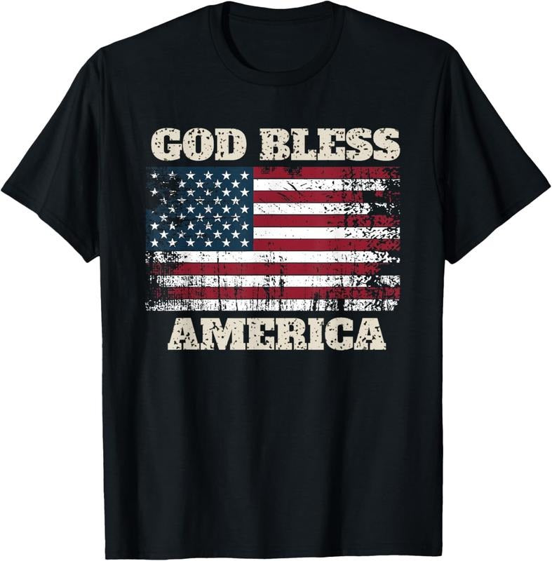 100% Cotton God Bless America Patriotic Happy 4th of July for Men, Women T-Shirt Hoodie, Sweatshirt | HypeCrazeTee.com
