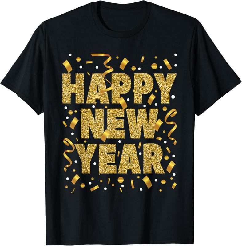 100% Cotton Golden Confetti - New Year's Eve Happy New Year T-Shirt Hoodie, Sweatshirt | HypeCrazeTee.com