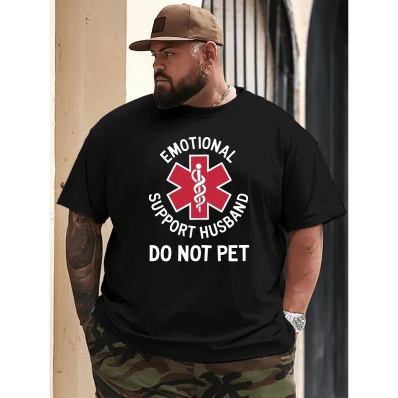 100% Cotton Golf Gift T-Shirt For Men and Women Plus Size Men'S "Emotional Support Husband Do Not Pet" Funny T-Shirt