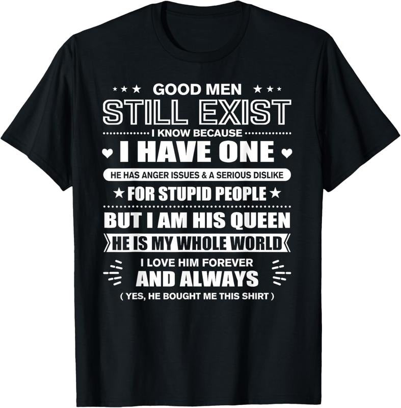 100% Cotton Good Men Still Exist Yes He Bought Me This Funny Wife Quotes T-Shirt Hoodie, Sweatshirt | HypeCrazeTee.com