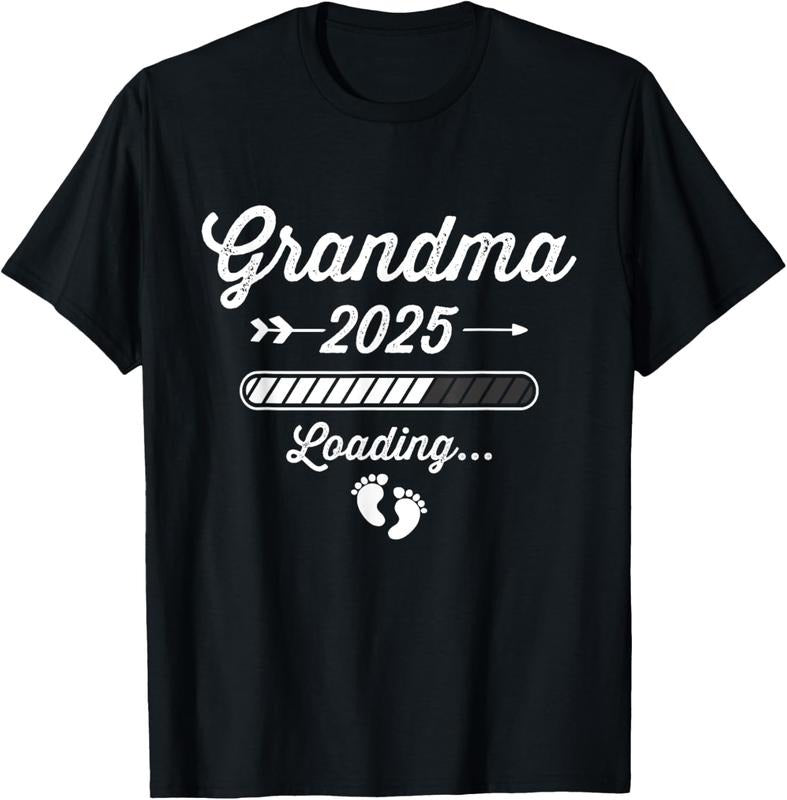 100% Cotton Grandma 2025 loading for new  announcement T-Shirt Hoodie, Sweatshirt | HypeCrazeTee.com