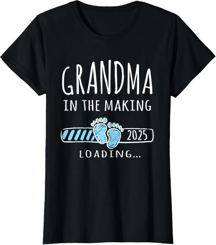 100% Cotton Grandma In The Making 2025 Loading Promoted to Grandma 2025 T-Shirt Hoodie, Sweatshirt | HypeCrazeTee.com