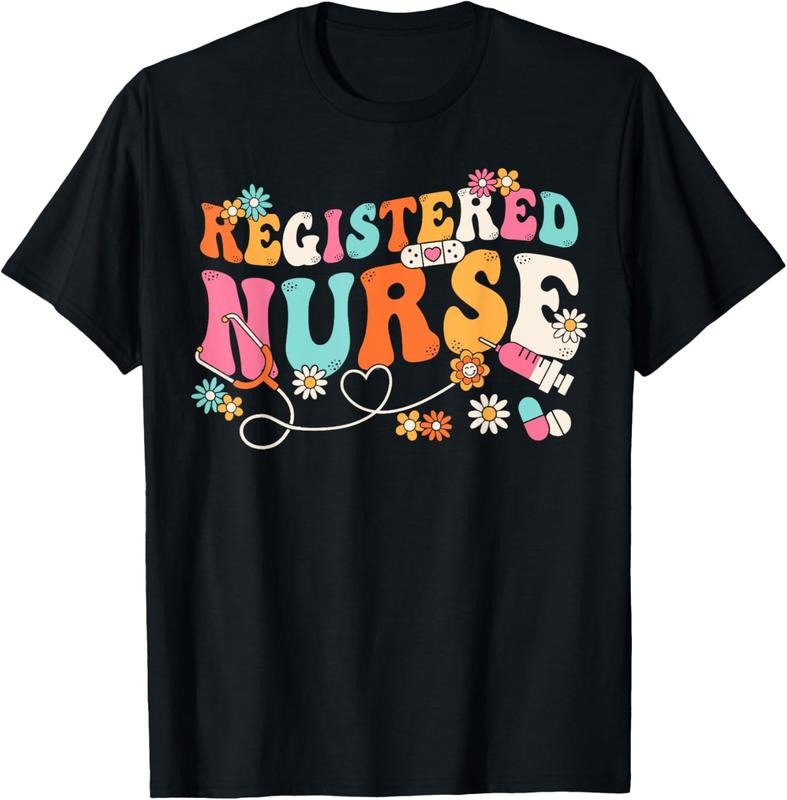 100% Cotton Groovy RN Registered Nurse Week Nursing Stethoscope Cute T-Shirt Hoodie, Sweatshirt | HypeCrazeTee.com