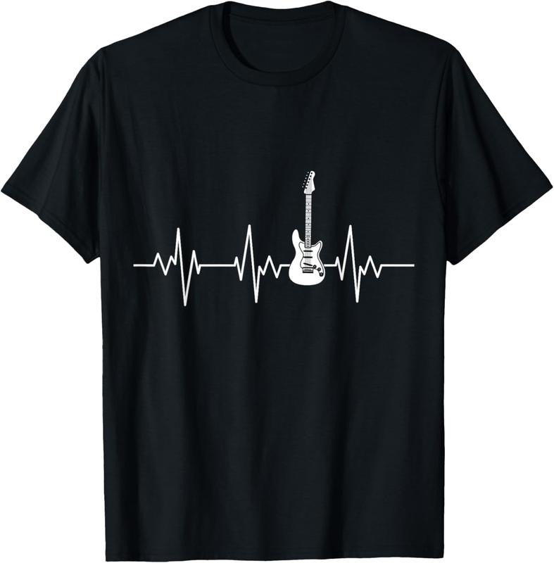 100% Cotton Guitar Guitarist Electric Guitar Heartbeat Rock Music Gift T-Shirt Hoodie, Sweatshirt | HypeCrazeTee.com