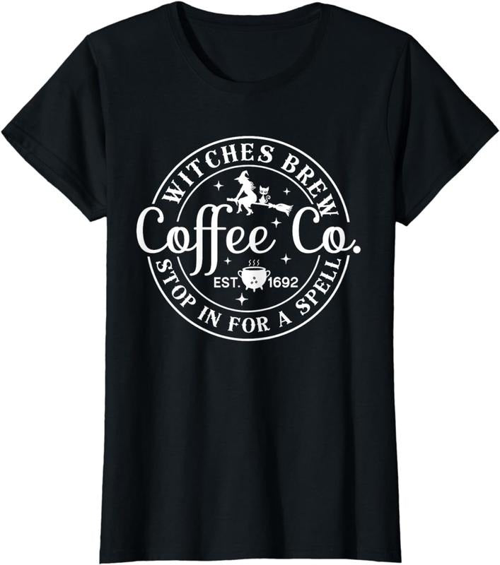 [100% Cotton]Halloween Witch Motif - Witches Brew Coffee & Co T-Shirt Hoodie, Sweatshirt | HypeCrazeTee.com