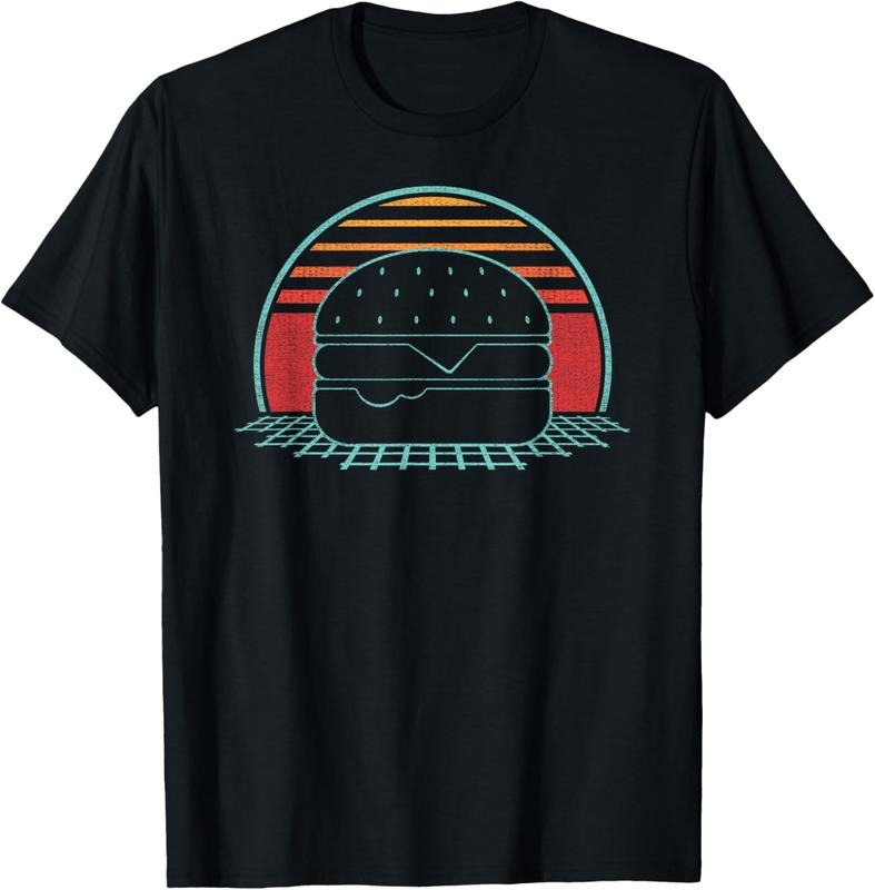 100% Cotton Hamburger Retro Vintage Cheeseburger 80s Gift T-Shirt Hoodie, Sweatshirt | HypeCrazeTee.com