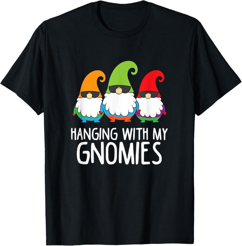 100% Cotton Hanging With My Gnomies Funny Garden Gnome T-Shirt Hoodie, Sweatshirt | HypeCrazeTee.com