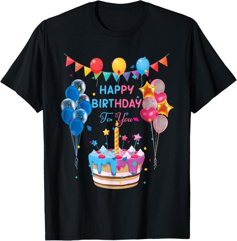100% Cotton Happy Birthday To You Cake And Balloon Party T-Shirt Hoodie, Sweatshirt | HypeCrazeTee.com