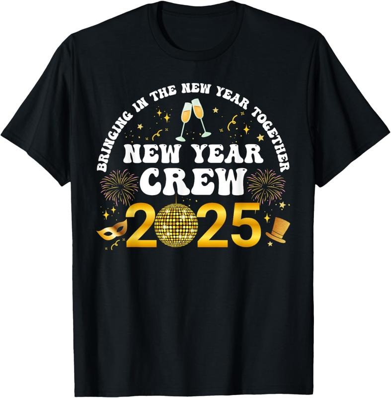 100% Cotton Happy New Year 2025 New Years Eve Party Family Matching 2025 T-Shirt Hoodie, Sweatshirt | HypeCrazeTee.com