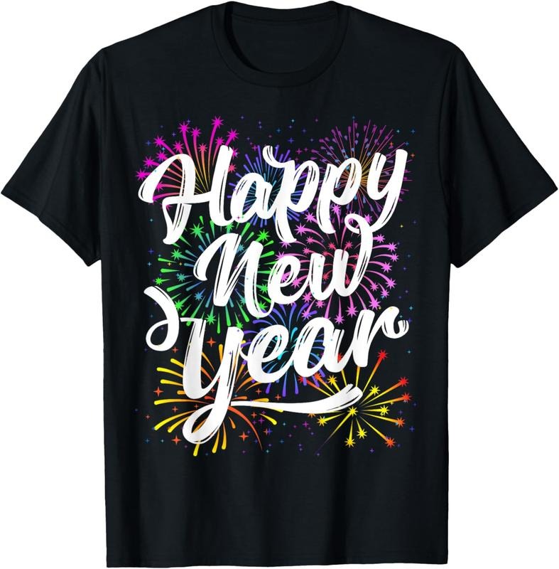 100% Cotton Happy New Year Party Supplies 2025 Family Matching Fireworks T-Shirt Hoodie, Sweatshirt | HypeCrazeTee.com