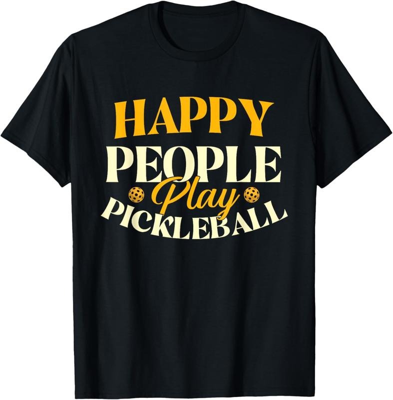 100% Cotton Happy People Play Pickleball - Pickleball Player T-Shirt Hoodie, Sweatshirt | HypeCrazeTee.com