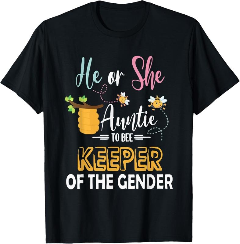 100% Cotton He Or She Auntie To Bee Keeper Of The Gender Reveal Gifts T-Shirt Hoodie, Sweatshirt | HypeCrazeTee.com
