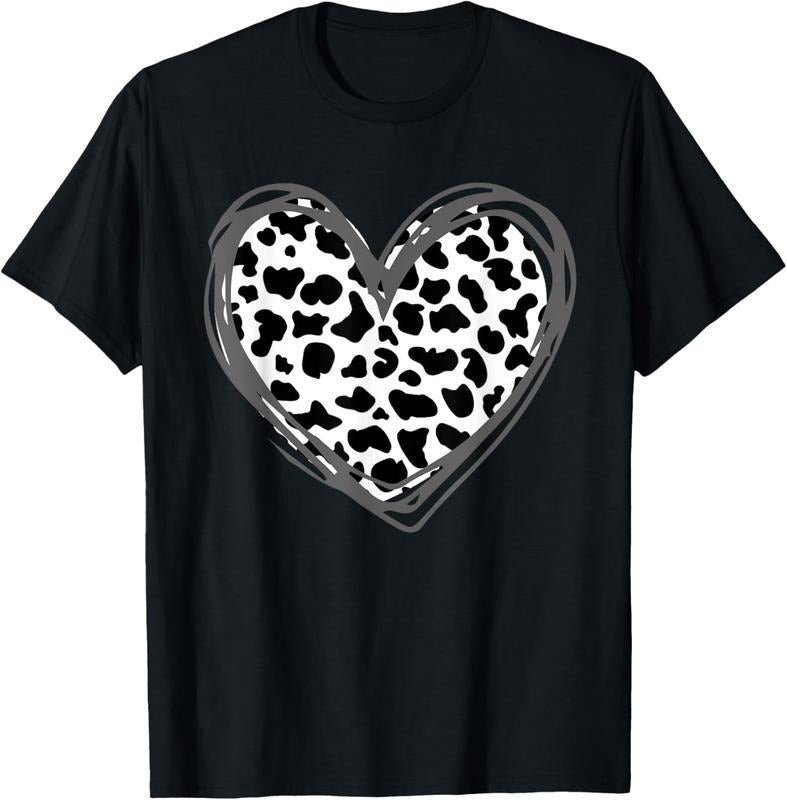 100% Cotton Heart Cow Pattern for Cow Lover T-Shirt Hoodie, Sweatshirt | HypeCrazeTee.com