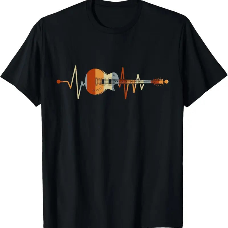 100% Cotton Heartbeat Guitar T-Shirt Hoodie, Sweatshirt | HypeCrazeTee.com