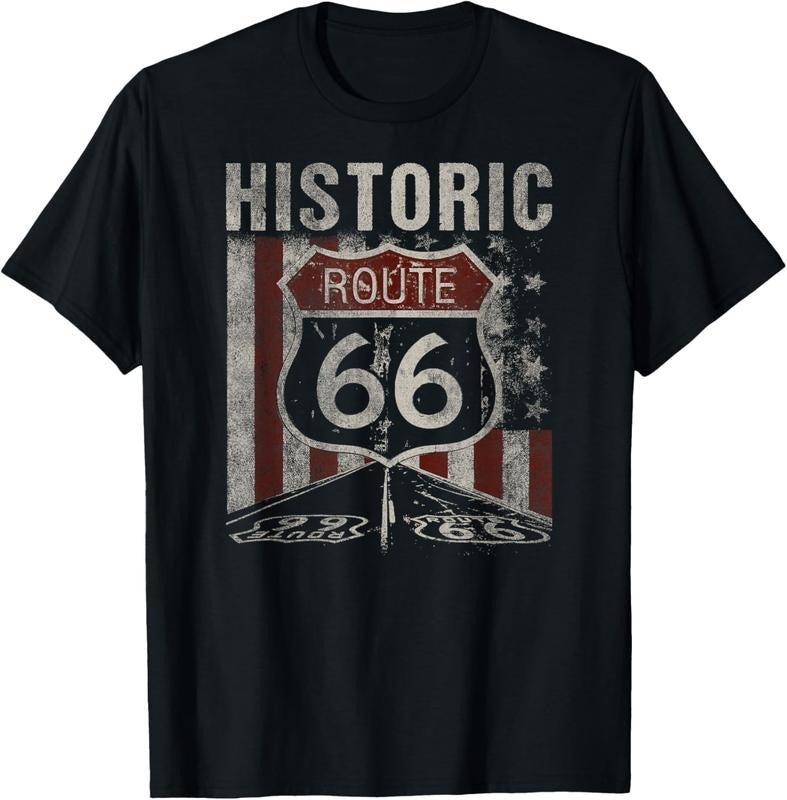 100% Cotton Historic U.S.A. Route 66 Highway Vintage America Road Sign T-Shirt Hoodie, Sweatshirt | HypeCrazeTee.com
