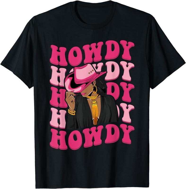 [100% Cotton]Howdy Groovy Western Black Cowgirl African American Women T-Shirt Hoodie, Sweatshirt | HypeCrazeTee.com