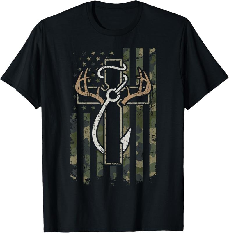 100% Cotton Hunting Fishing Faith - Christian Hunter Fisherman Camo USA T-Shirt Hoodie, Sweatshirt | HypeCrazeTee.com