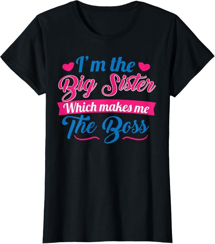 100% Cotton I Am The Big Sister T-Shirt For Girls or Adults Novelty Gift T-Shirt Hoodie, Sweatshirt | HypeCrazeTee.com