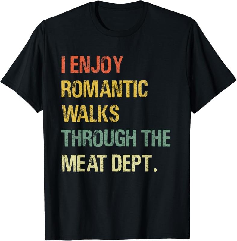100% Cotton I Enjoy Romantic Walks Through The Meat Dept Funny Retro BBQ T-Shirt Hoodie, Sweatshirt | HypeCrazeTee.com