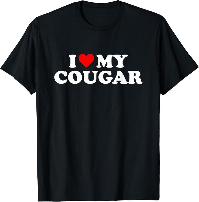 100% Cotton I Heart My Cougar T-Shirt Hoodie, Sweatshirt | HypeCrazeTee.com