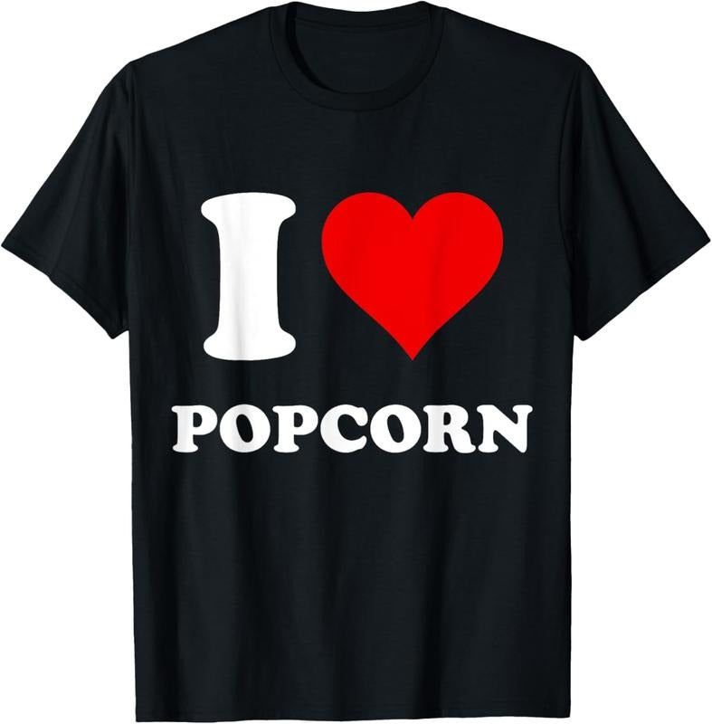 100% Cotton I Heart Popcorn I Love Popcorn T-Shirt Hoodie, Sweatshirt | HypeCrazeTee.com