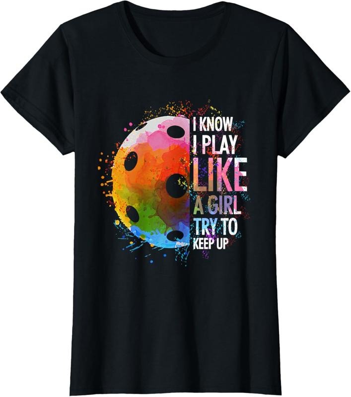 100% Cotton I Know I Play Like A Girl Funny Pickleball Player T-Shirt Hoodie, Sweatshirt | HypeCrazeTee.com