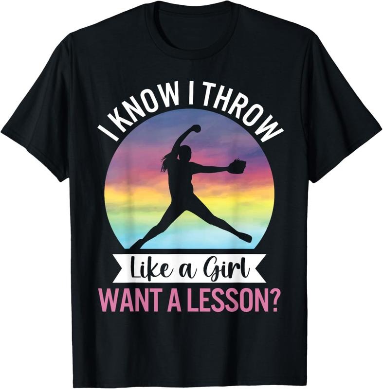 100% Cotton I Know I Throw Like A Girl Funny Women's Softball Pitcher T-Shirt Hoodie, Sweatshirt | HypeCrazeTee.com