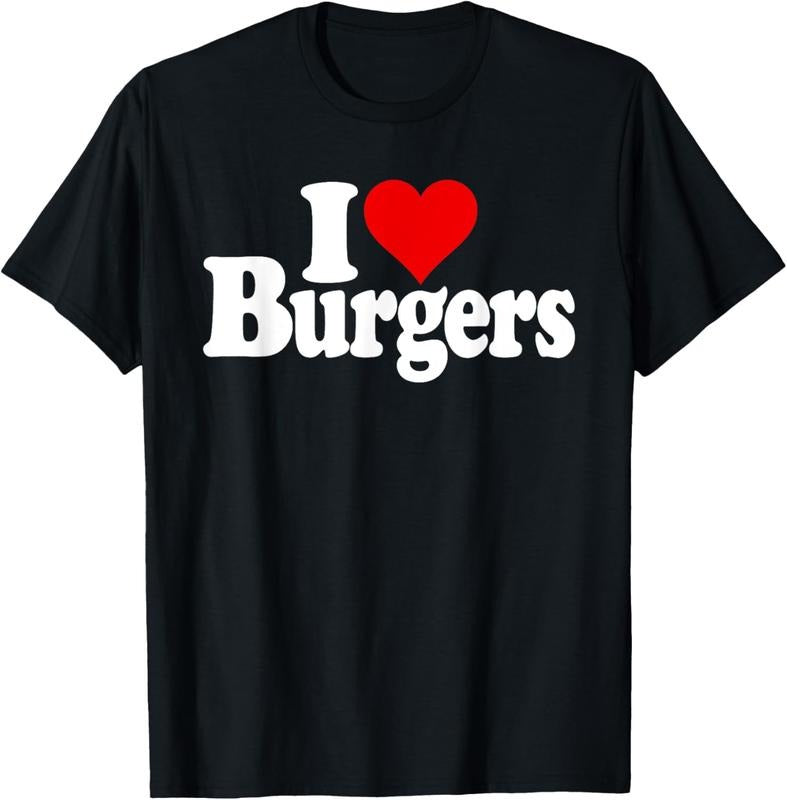 100% Cotton I LOVE HEART BURGERS HAMBURGERS CHEESEBURGERS T-Shirt Hoodie, Sweatshirt | HypeCrazeTee.com