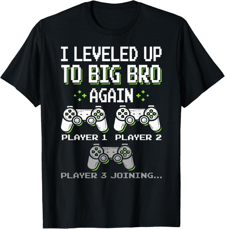 100% Cotton I Leveled Up To Big Bro Again Brother Gamer Funny Video Game T-Shirt Hoodie, Sweatshirt | HypeCrazeTee.com