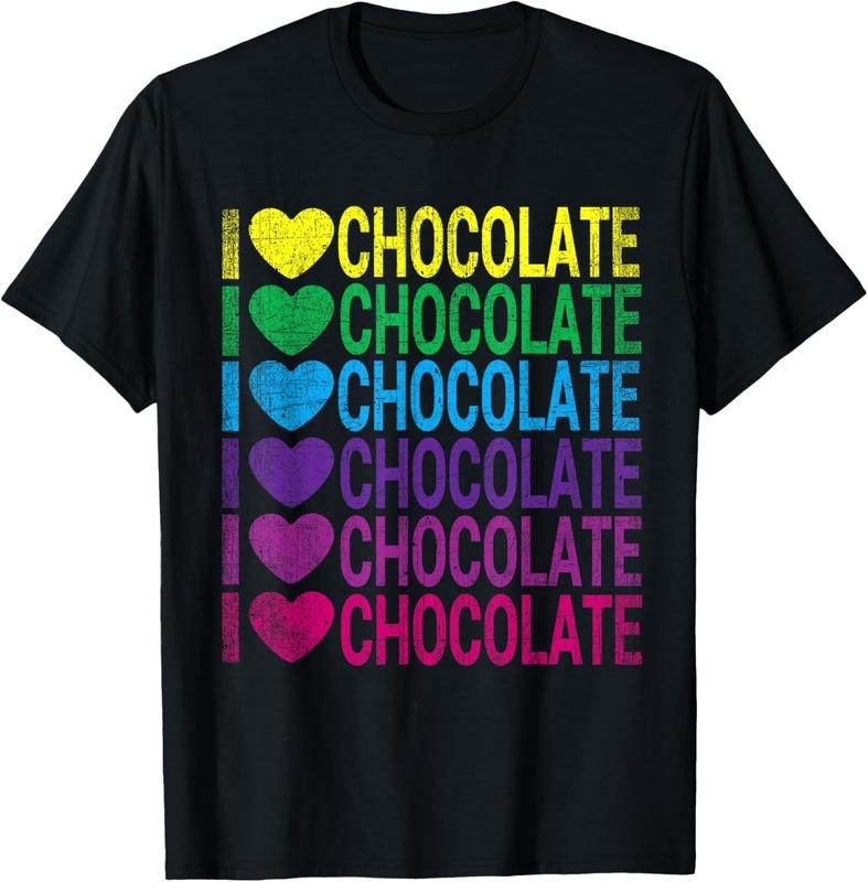 100% Cotton I Love Chocolate - I Heart Chocolate - Rainbow T-Shirt Hoodie, Sweatshirt | HypeCrazeTee.com