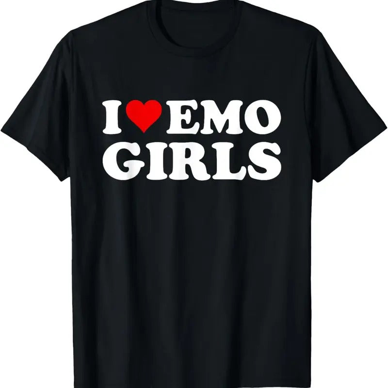 100% Cotton I Love Emo Girls T-Shirt Hoodie, Sweatshirt | HypeCrazeTee.com