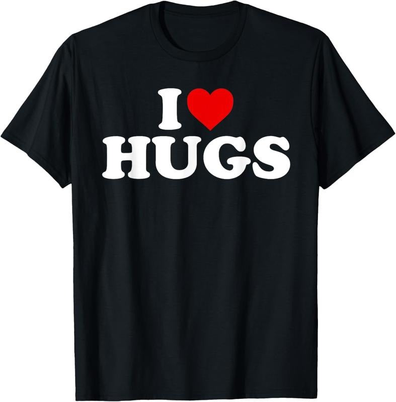 100% Cotton I Love Hugs - Heart T-Shirt Hoodie, Sweatshirt | HypeCrazeTee.com