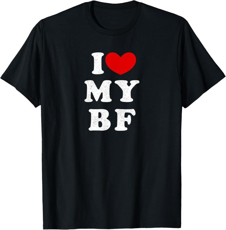 100% Cotton I Love My Boyfriend, I Heart My BF T-Shirt Hoodie, Sweatshirt | HypeCrazeTee.com