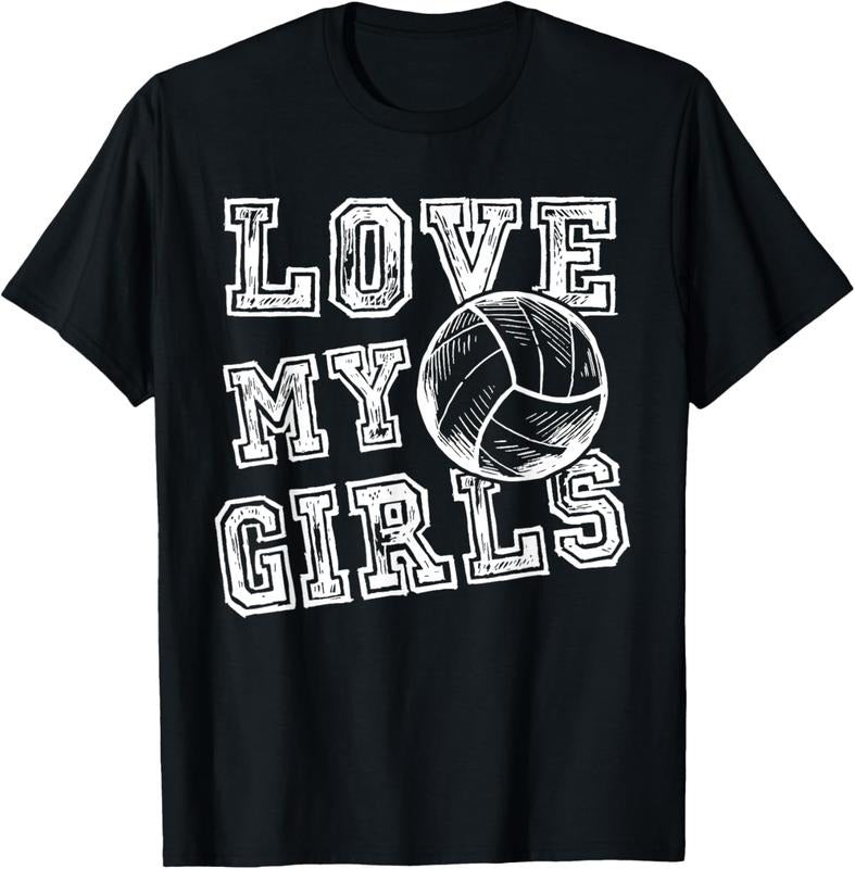 100% Cotton I Love My Girls Volleyball Shirt for Moms, Dad & Coaches T-Shirt Hoodie, Sweatshirt | HypeCrazeTee.com