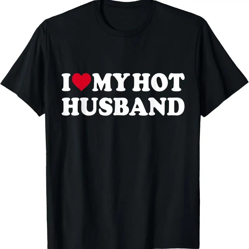 100% Cotton I Love My Hot Husband Shirt Funny Red Heart Love Hot Husband T-Shirt Hoodie, Sweatshirt | HypeCrazeTee.com