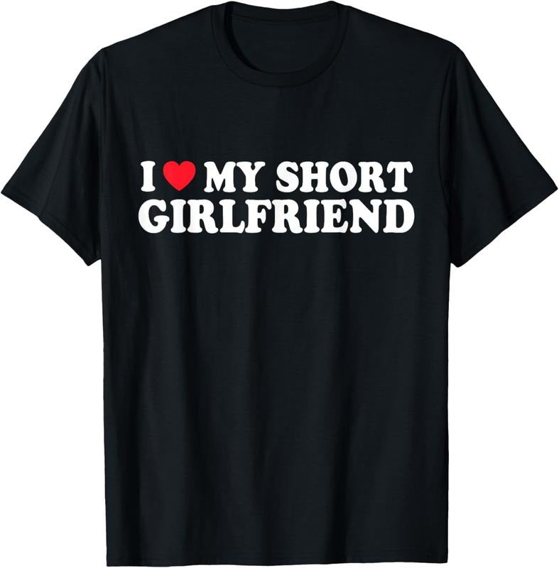 100% Cotton I Love My Short GF Girl Boy Couple Valentines Day Girlfriend T-Shirt Hoodie, Sweatshirt | HypeCrazeTee.com