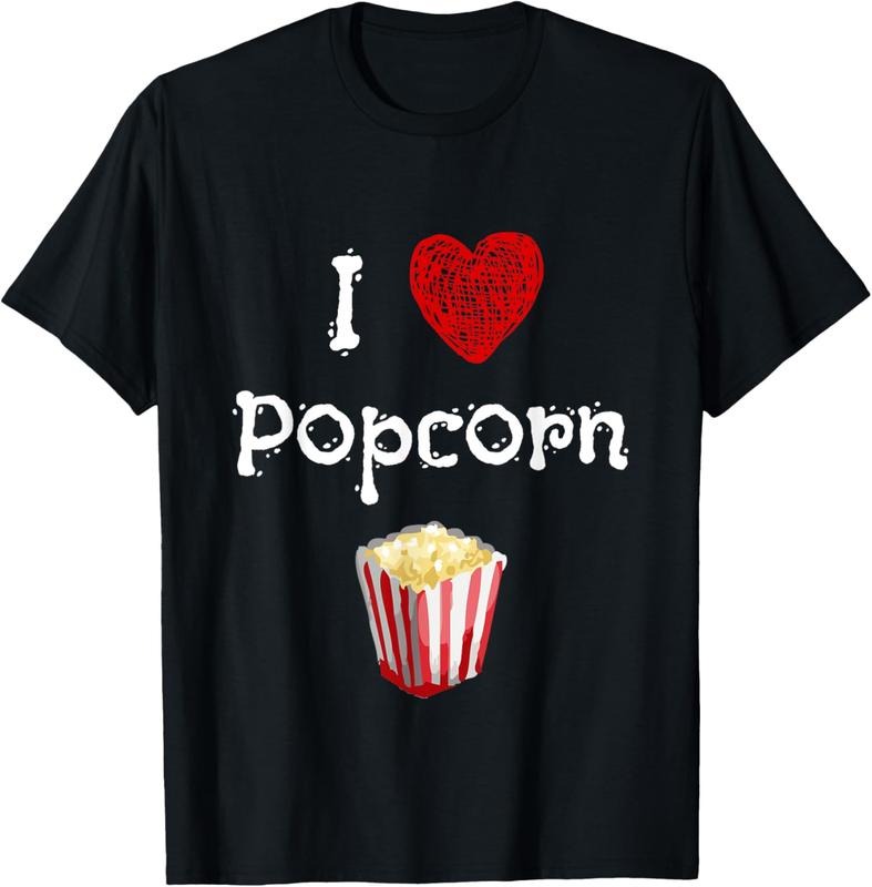 100% Cotton I Love Popcorn T-Shirt Gift For Movie Lovers Popcorn Fans T-Shirt Hoodie, Sweatshirt | HypeCrazeTee.com