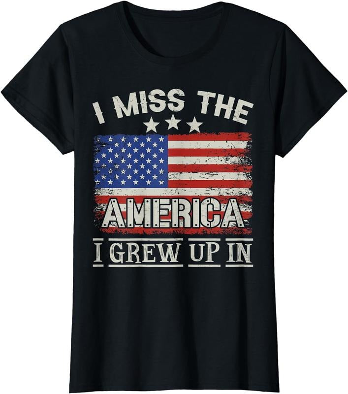 [100% Cotton]I Miss America I Grew Up Vintage American USA Flag T-Shirts, Hoodie, Sweatshirt