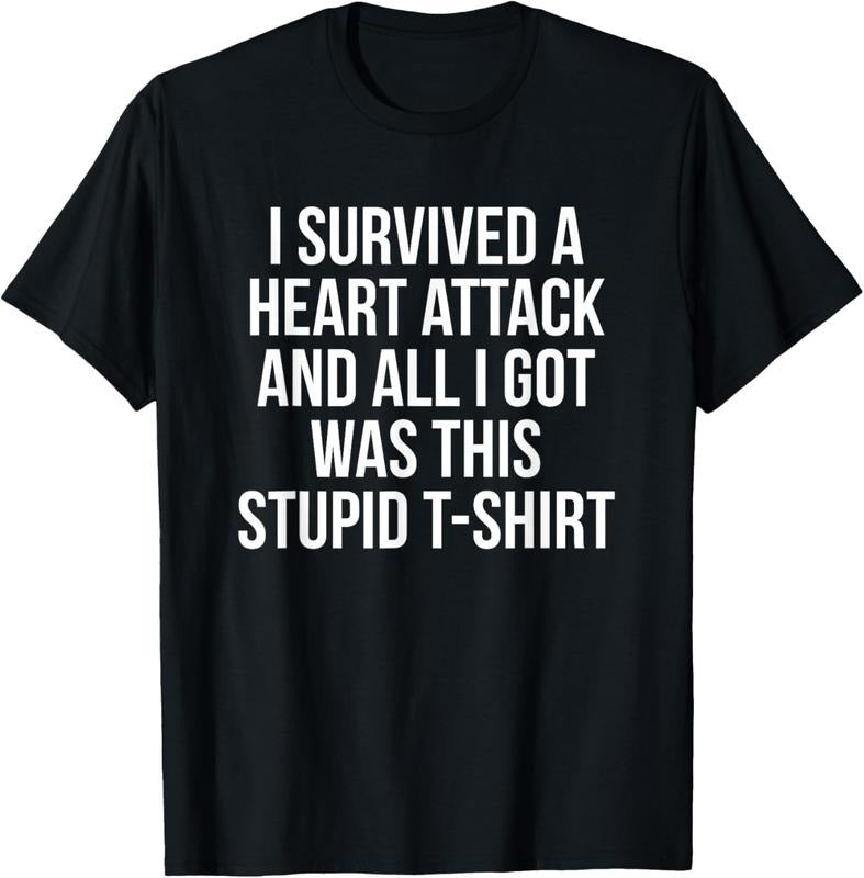 100% Cotton I Survived a Heart Attack Funny Heart Attack Survivor Shirt T-Shirt Hoodie, Sweatshirt | HypeCrazeTee.com