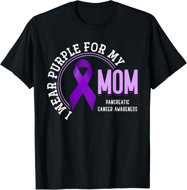 100% Cotton I Wear Purple For My Mom Pancreatic Cancer Awareness T-Shirt Hoodie, Sweatshirt | HypeCrazeTee.com